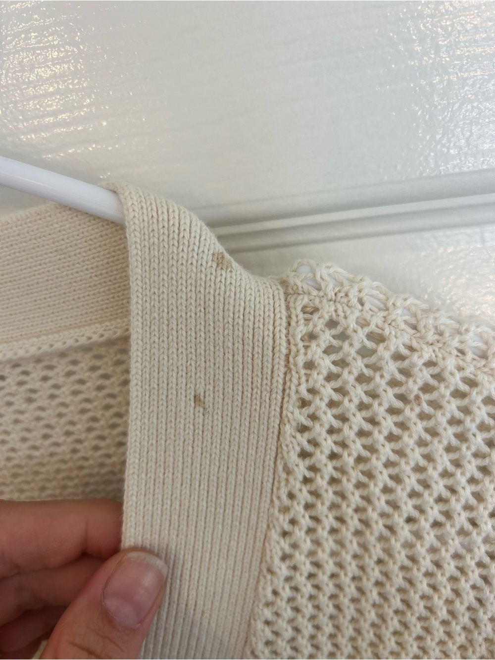 Madewell Cream Open-Knit Button Cardigan | Size L | Cozy Costal Grandma - Picture 5 of 5